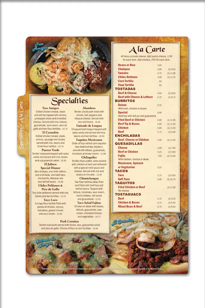 Menu_El Jalisco Mexican Restaurant_Simpsonville, SC_image_old_3