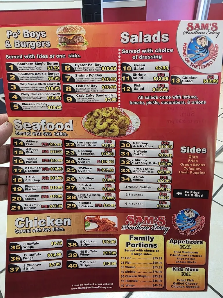 Menu_Sam’s Southern Eatery_Conway, SC_image_old_1
