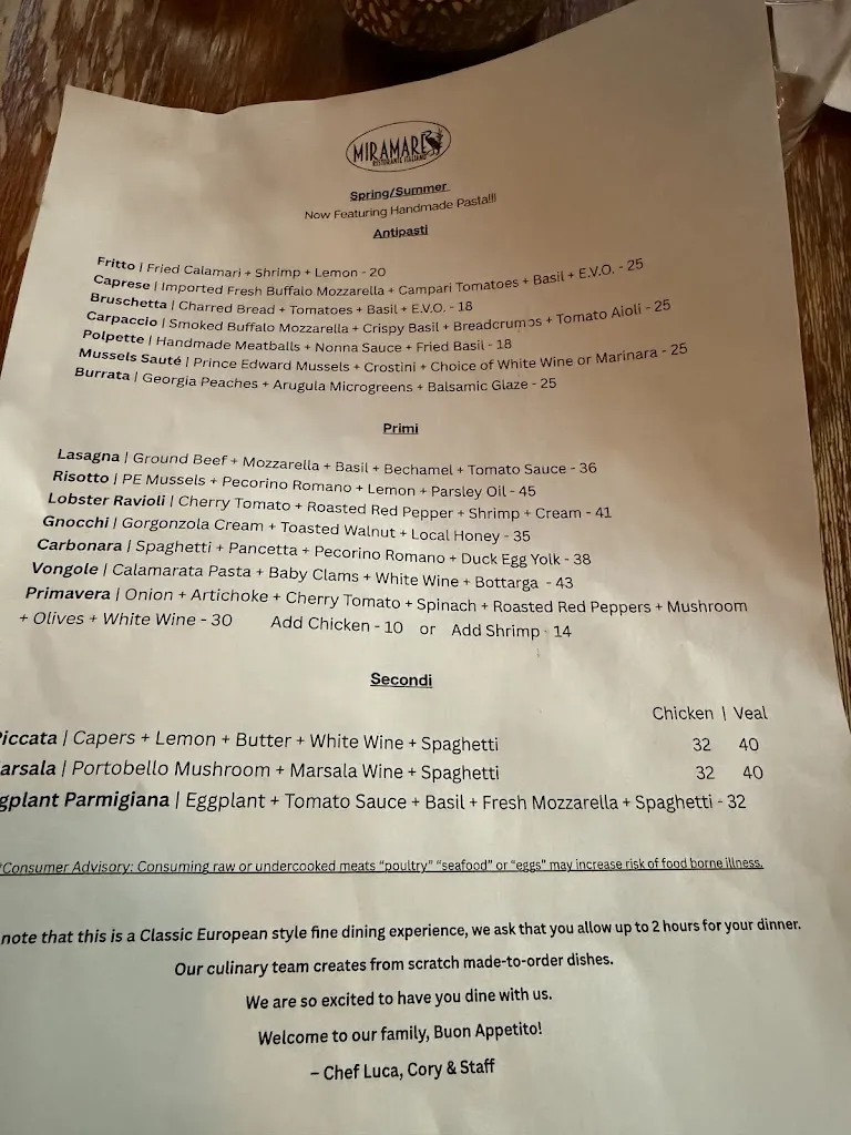 Menu_Miramare Italiano_Beaufort, SC_image_old_1