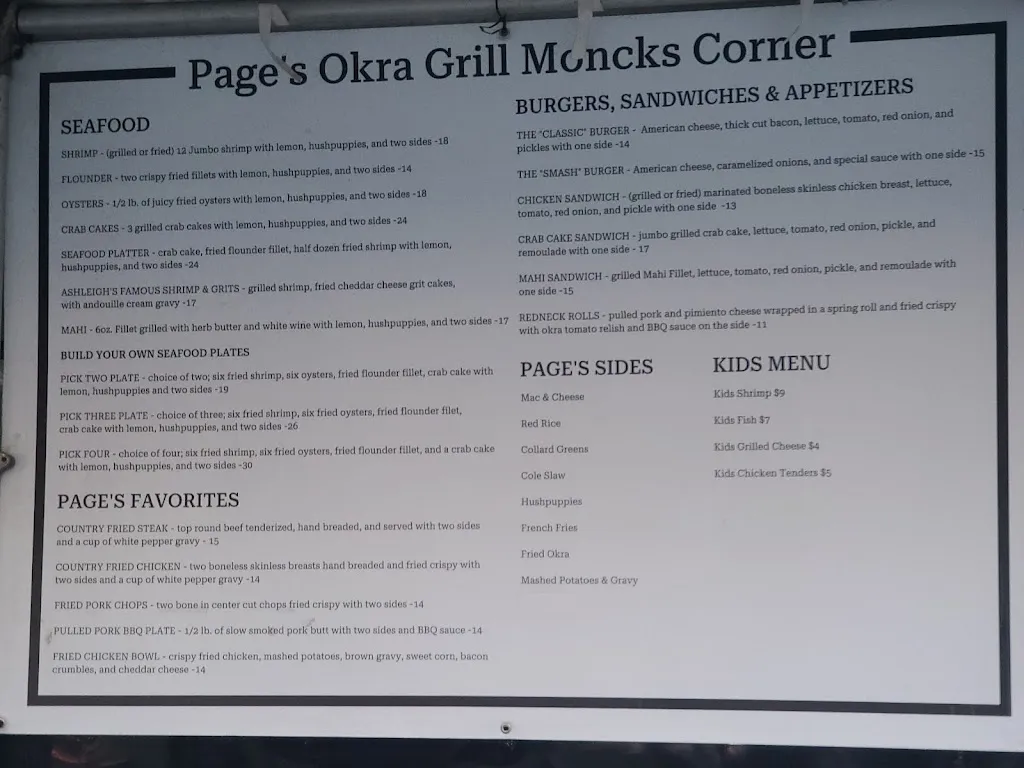 Menu_Page's Okra Grill- Moncks Corner_Moncks Corner, SC_image_old_3