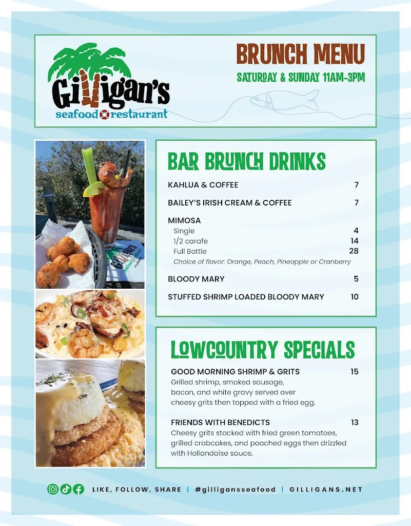 Menu_Gilligan's Seafood Restaurant- At the Dock_Moncks Corner, SC_image_old_2