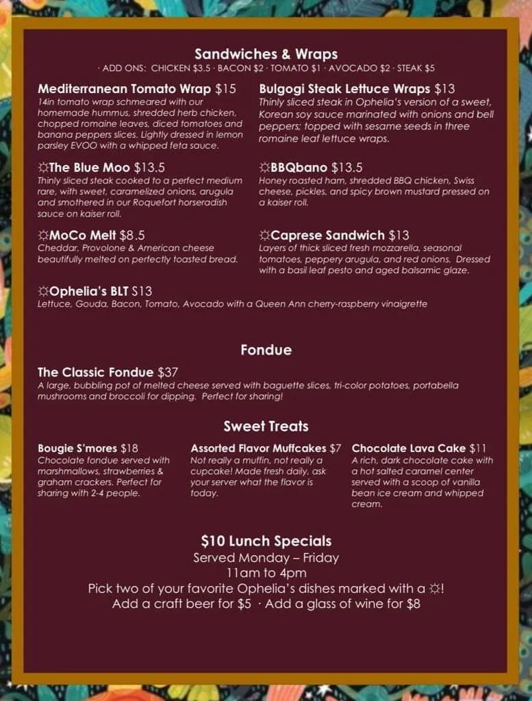 Menu_Ophelia's Wines & Bites_Moncks Corner, SC_image_old_2