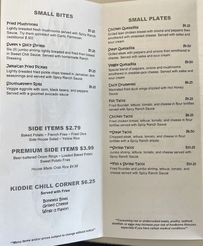 Menu_Chill-N-Grill Cafe_Moncks Corner, SC_image_old_1