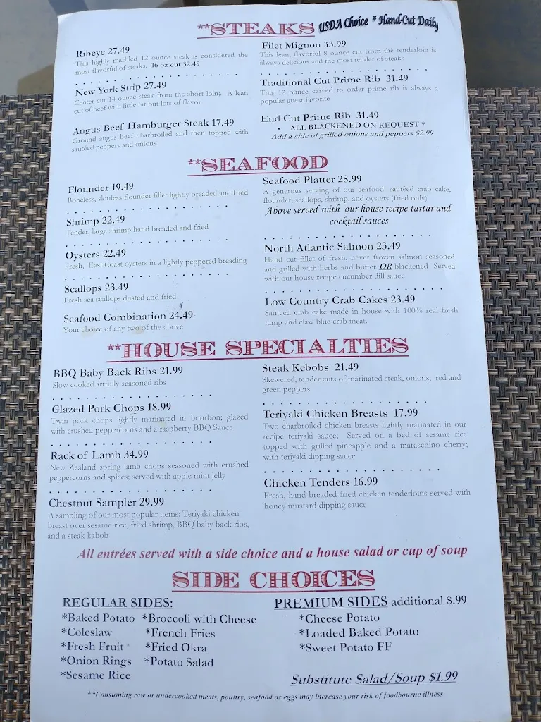 Menu_Chestnut Grill_Orangeburg, SC_image_old_1