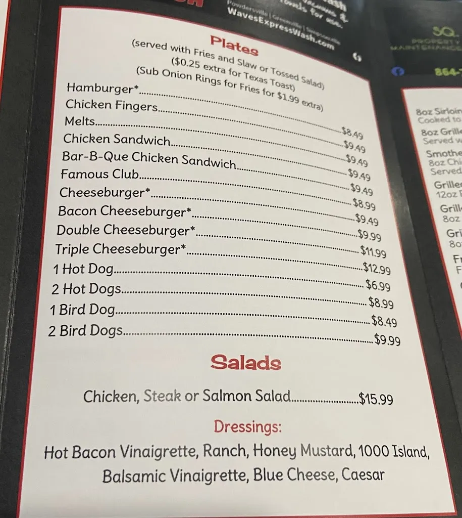 Menu_Arnold's Of Powdersville - Famous Homemade Hamburgers_Piedmont, SC_image_old_2