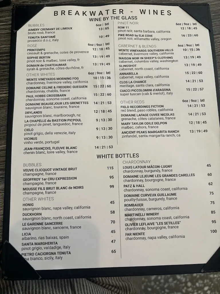 Menu_Breakwater Restaurant & Bar_Beaufort, SC_image_old_1