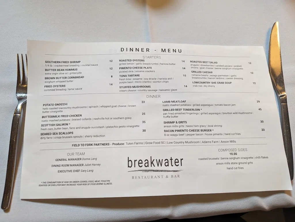 Menu_Breakwater Restaurant & Bar_Beaufort, SC_image_old_2