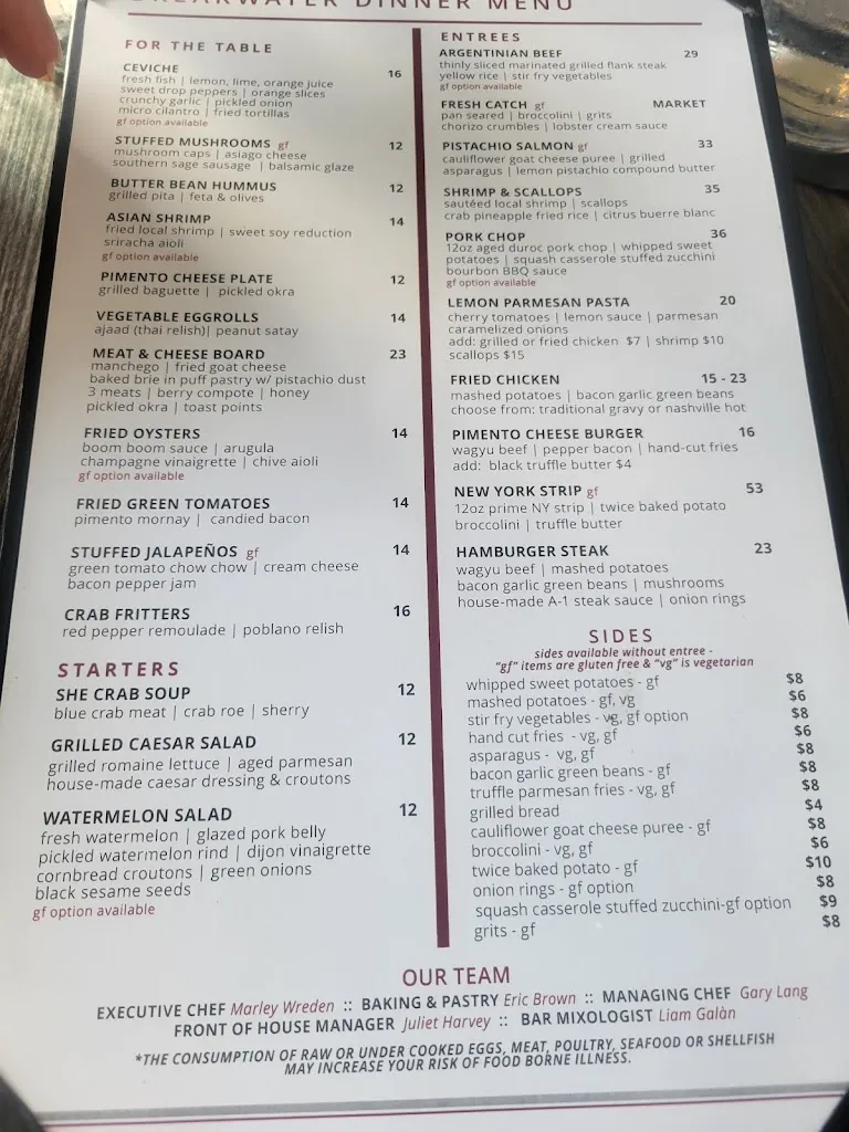 Menu_Breakwater Restaurant & Bar_Beaufort, SC_image_old_3