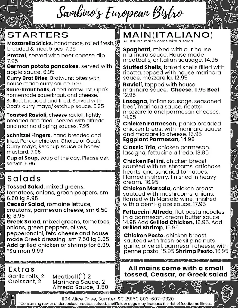 Menu_Sambino's European Bistro_Sumter, SC_image_old_2