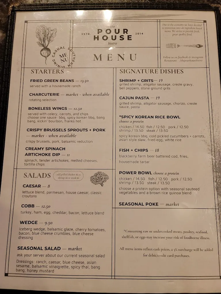 Menu_The Pour House Restaurant_Crossville, TN_image_old_1