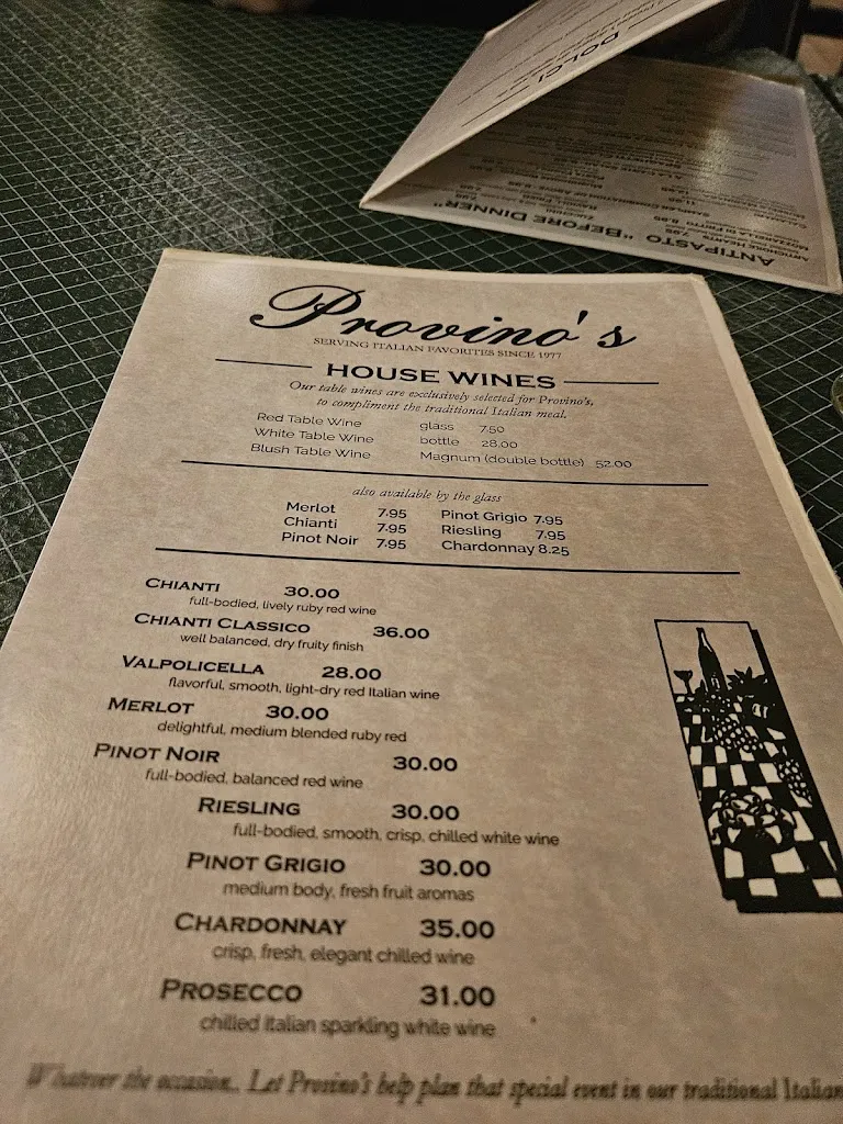 Menu_Provino's Italian Restaurant_Chattanooga, TN_image_old_2