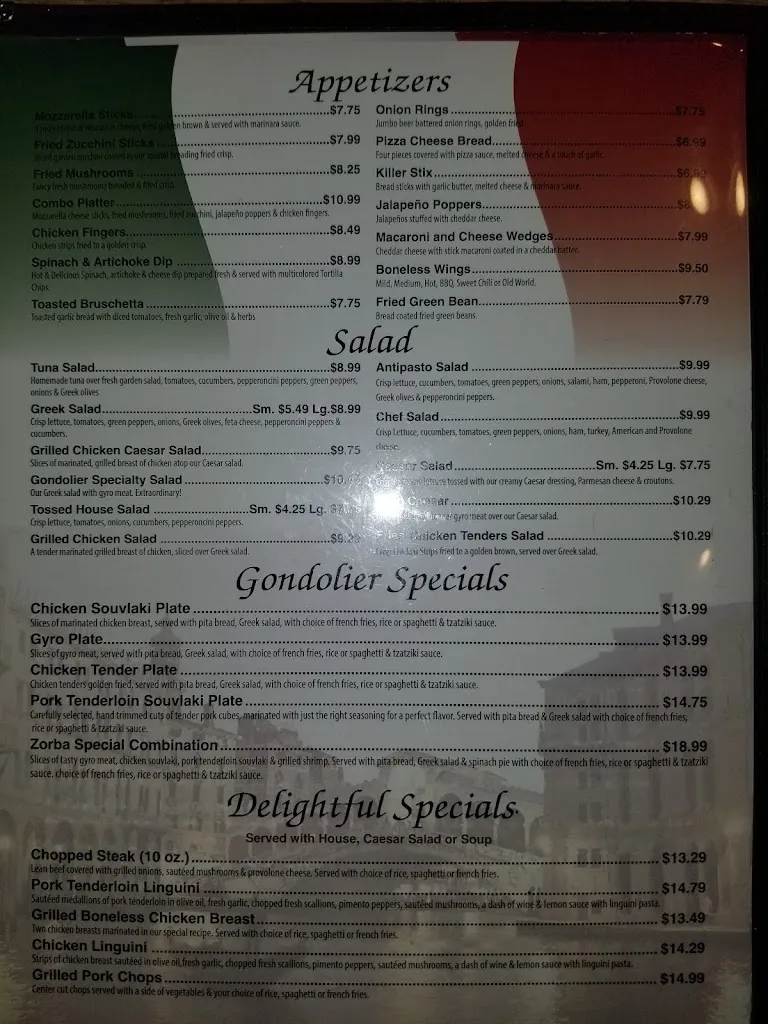 Menu_Gondolier Italian Restaurant_Greeneville, TN_image_old_2
