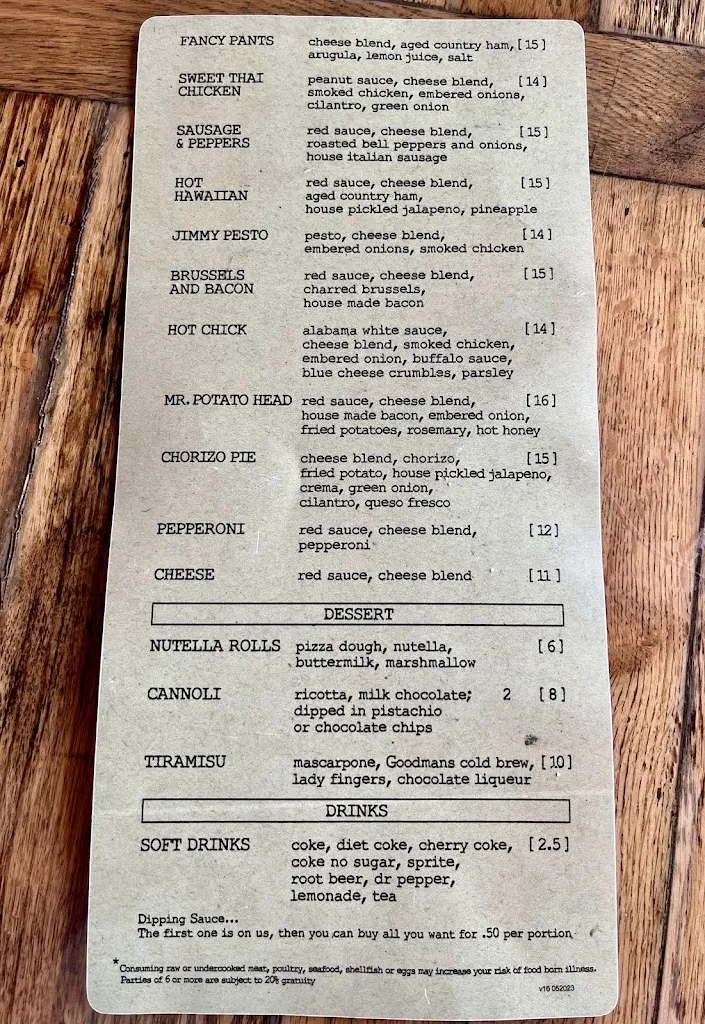 Menu_Pizzeria Cortile_Red Bank, TN_image_old_1