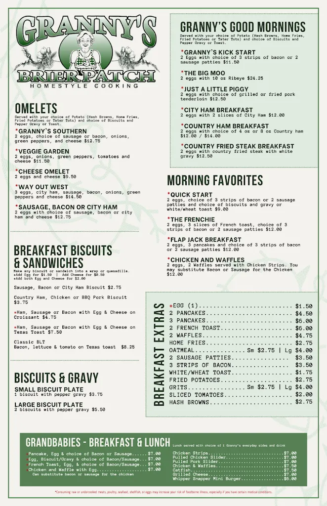Menu_Granny’s Brier Patch_Greenbrier, TN_image_old_3
