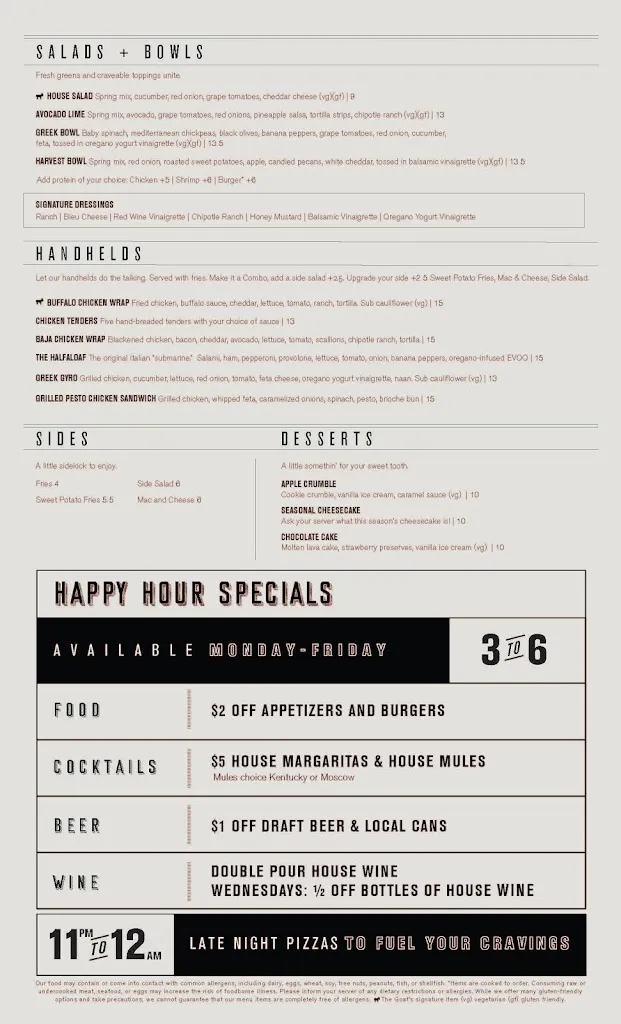 Menu_The Goat Mt. Juliet_Mt. Juliet, TN_image_old_1