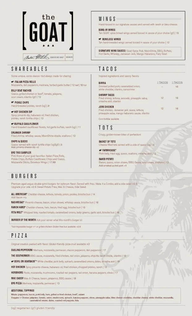 Menu_The Goat Mt. Juliet_Mt. Juliet, TN_image_old_2