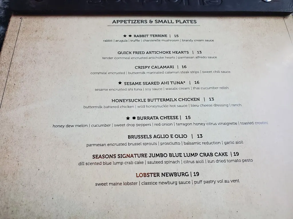 Menu_Seasons 101_Sevierville, TN_image_old_2