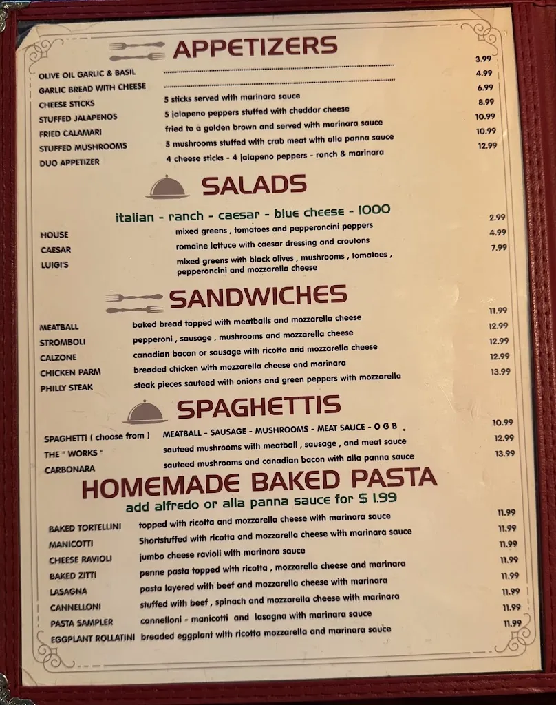 Menu_Luigi’s Italian Restaurant_Angleton, TX_image_old_2