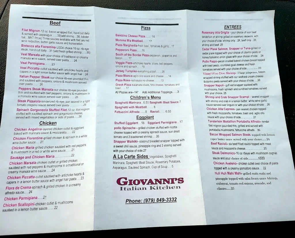 Menu_Giovanni's Italian Kitchen_Angleton, TX_image_old_1