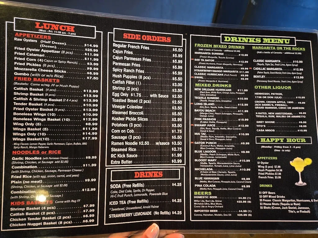 Menu_Red Claws Crab Shack_Arlington, TX_image_old_2