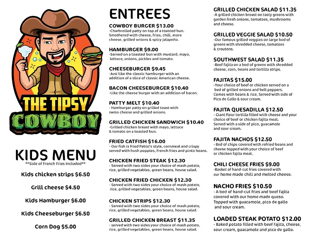 Menu_Tipsy Cowboy_Belton, TX_image_old_3