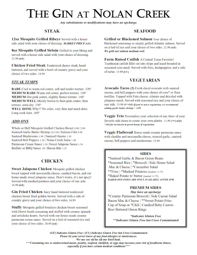Menu_The Gin at Nolan Creek_Belton, TX_image_old_1