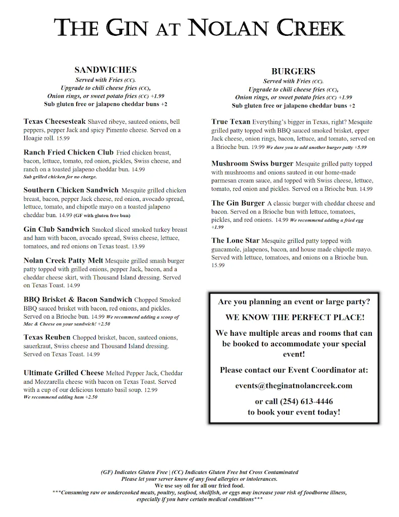Menu_The Gin at Nolan Creek_Belton, TX_image_old_2