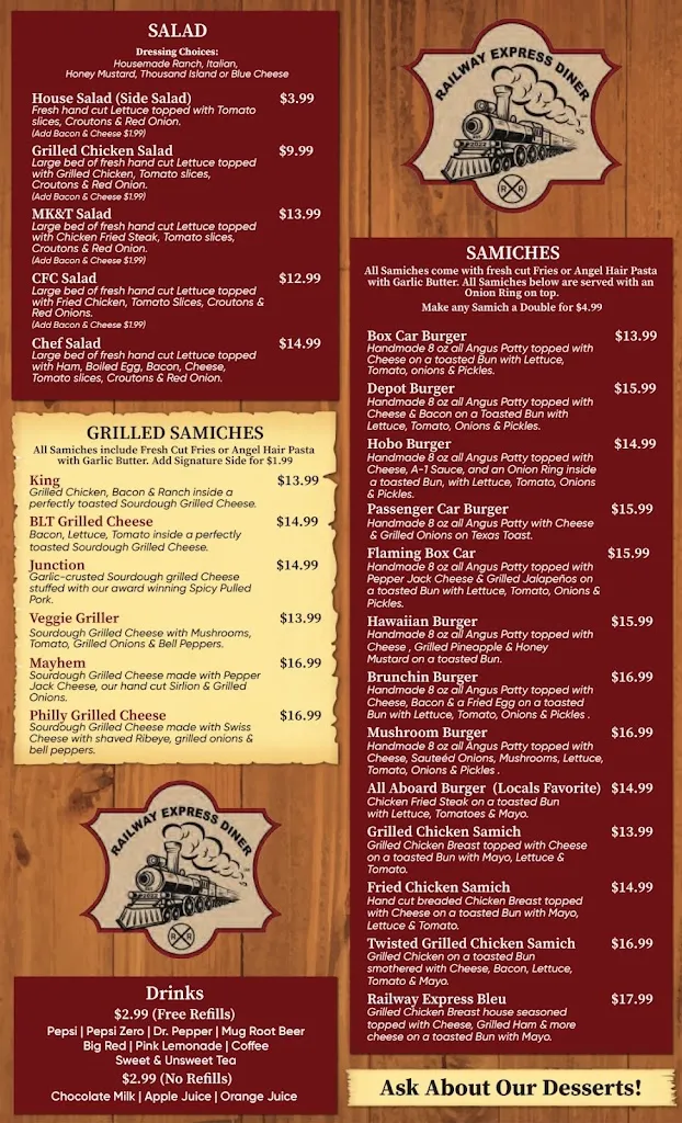 Menu_Railway Express Diner_Belton, TX_image_old_2