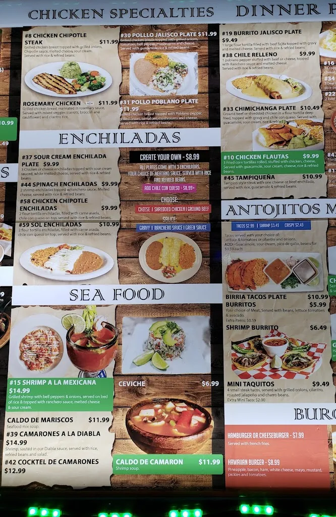 Menu_Sol De Jalisco- N Main Street_Belton, TX_image_old_1