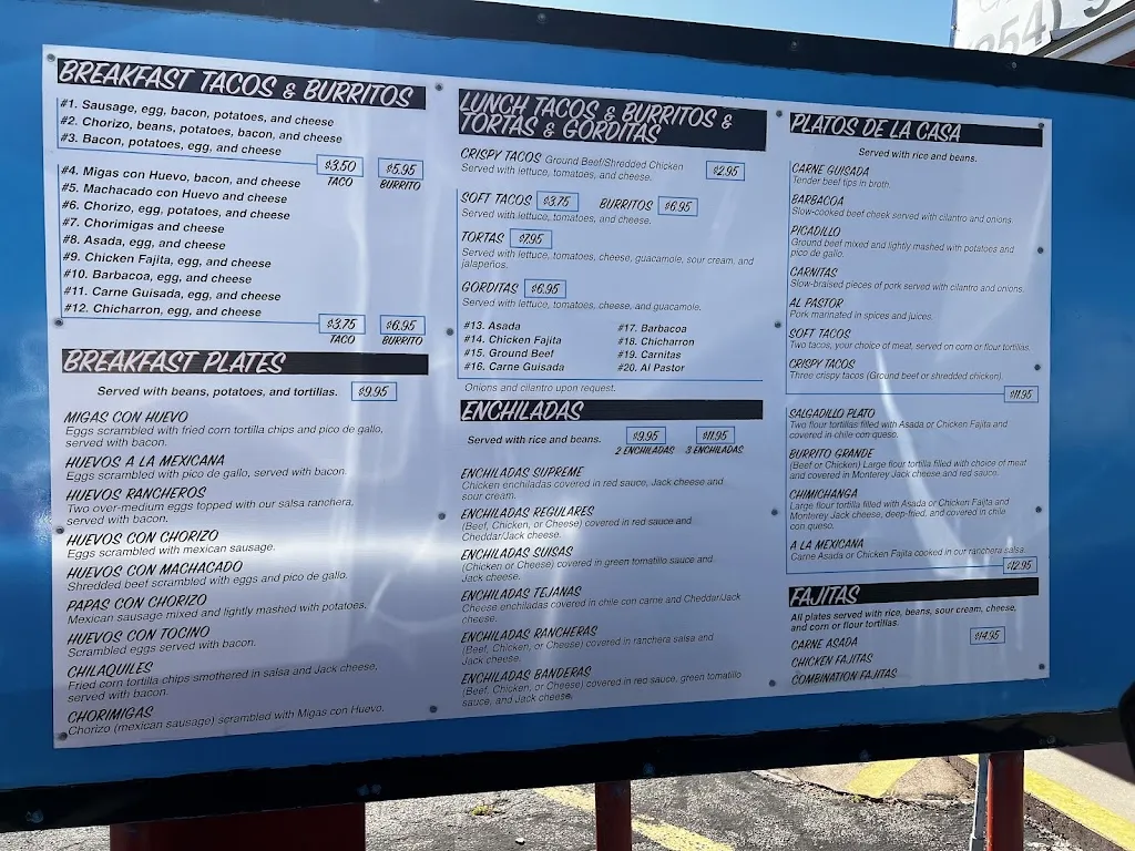 Menu_Salgado's Restaurante_Belton, TX_image_old_2