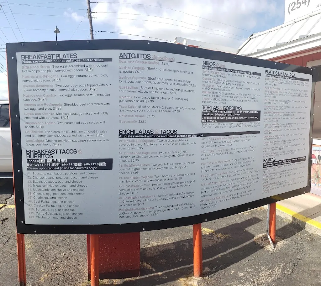 Menu_Salgado's Restaurante_Belton, TX_image_old_3
