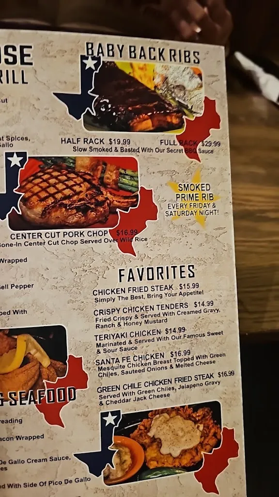 Menu_Texas Rose Steakhouse_1004 N Cedar St, Borger_image_old_1