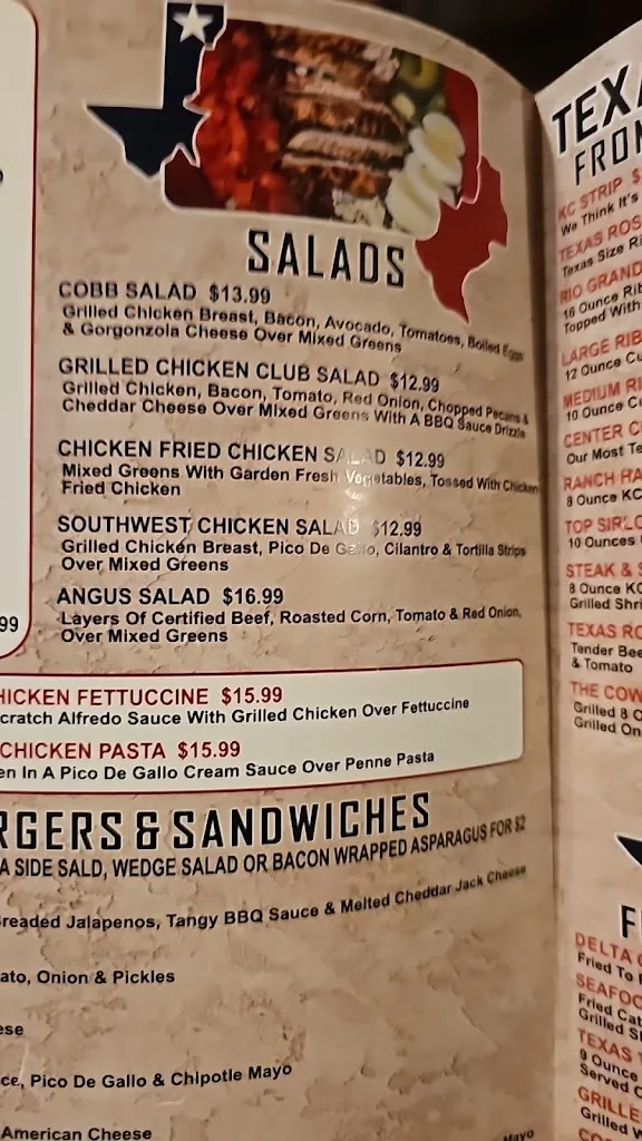 Menu_Texas Rose Steakhouse_1004 N Cedar St, Borger_image_old_3