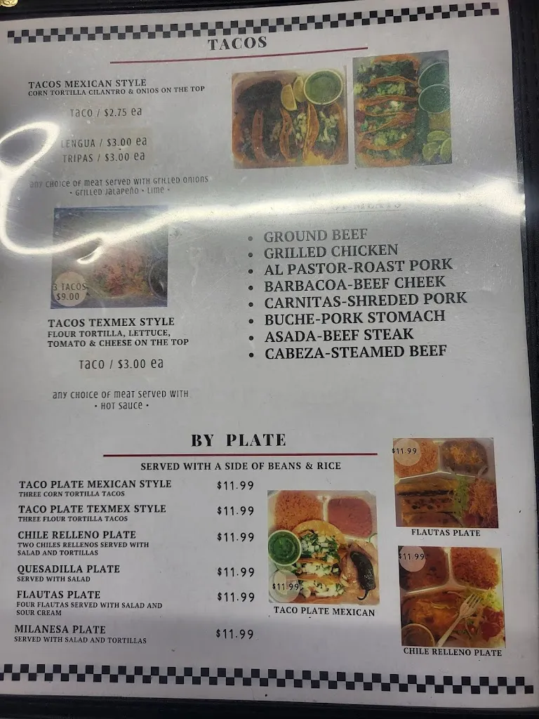Menu_The Takiza Night_Borger, TX_image_old_1