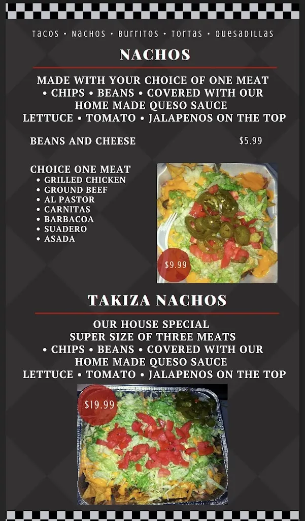 Menu_The Takiza Night_Borger, TX_image_old_3