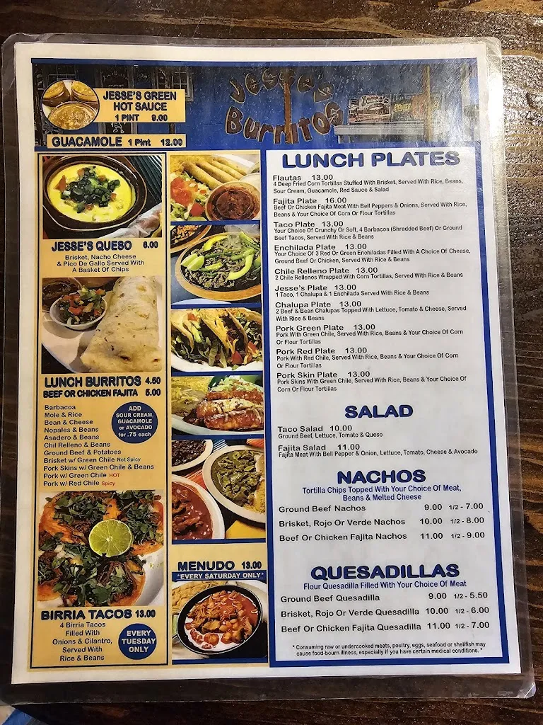 Menu_Jesse's Burritos_Borger, TX_image_old_1
