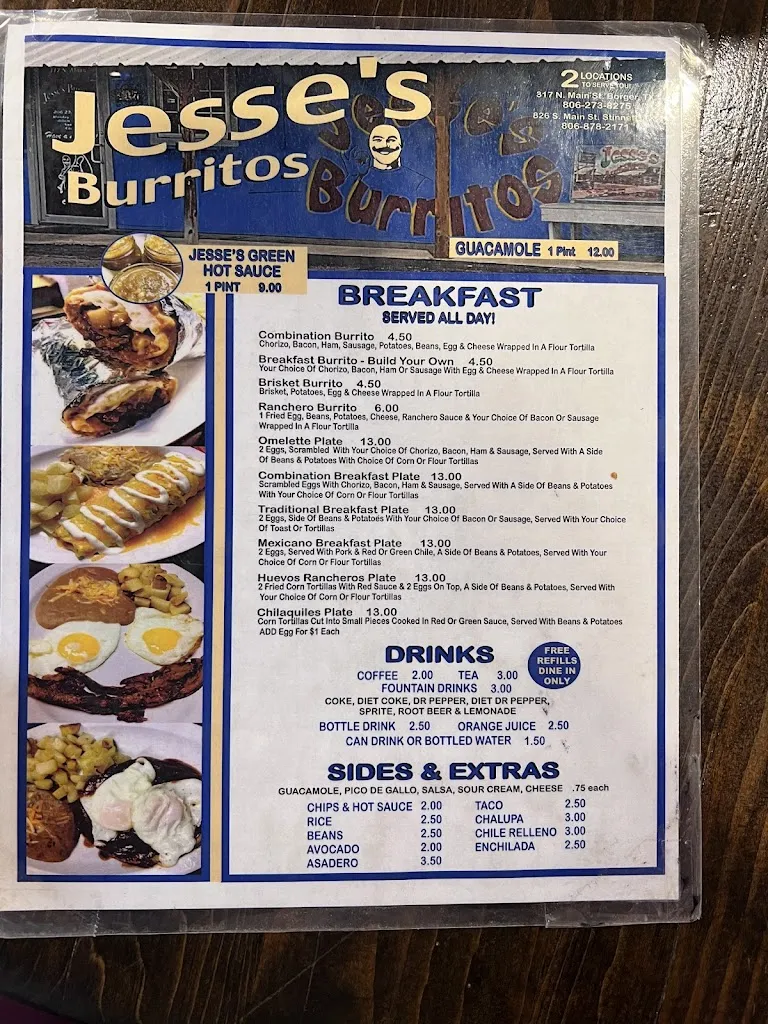 Menu_Jesse's Burritos_Borger, TX_image_old_2