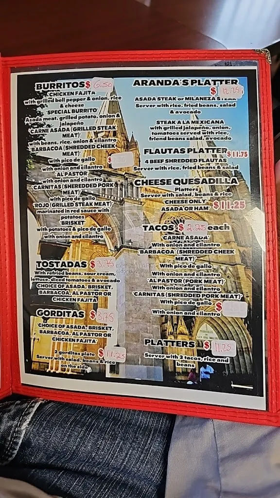 Menu_Taqueria Arandas_Borger, TX_image_old_2