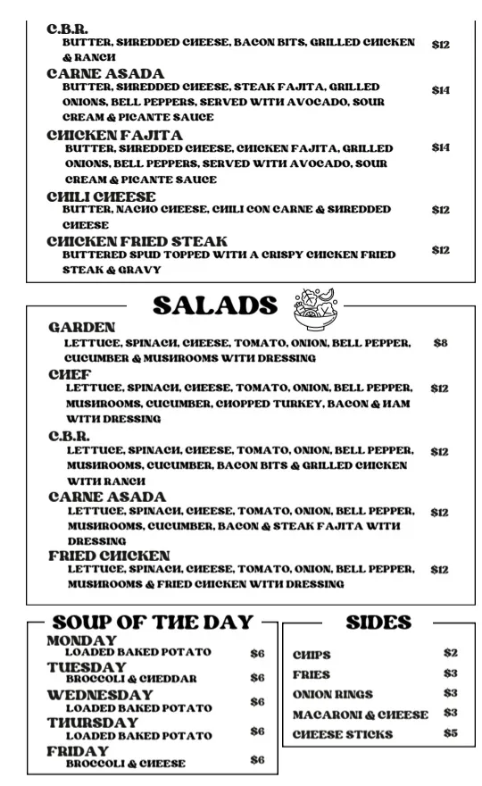 Menu_Julio's Subs & Spuds_Borger, TX_image_old_1