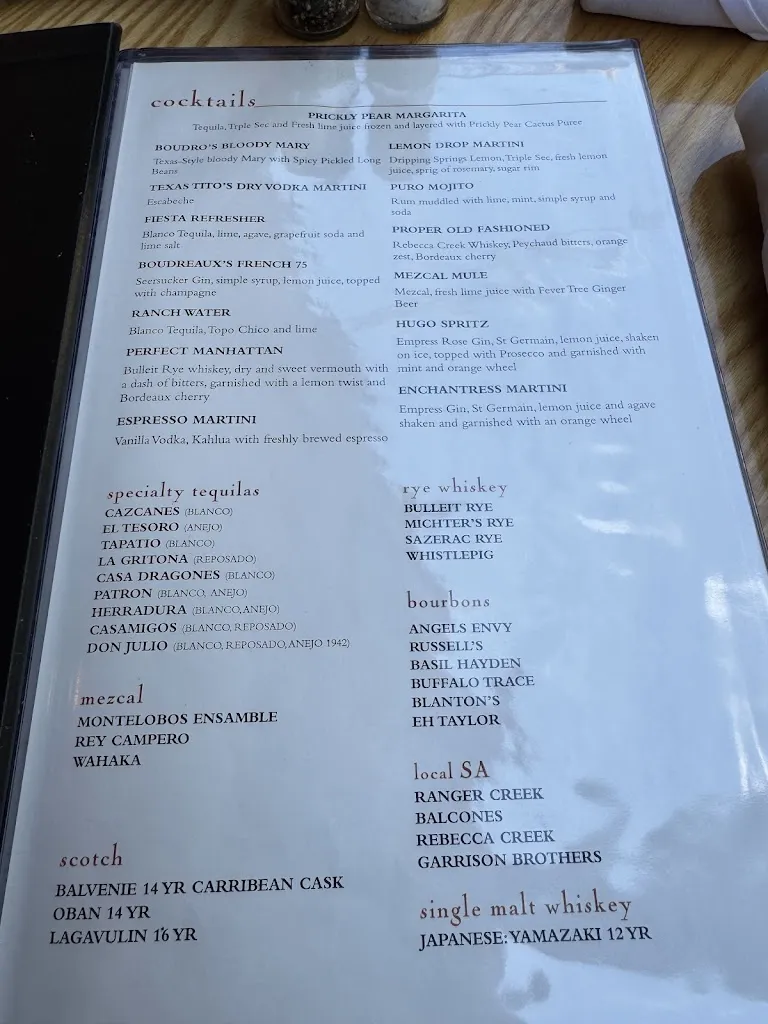Menu_Boudro's on the Riverwalk_421 E Commerce St, San_image_old_1