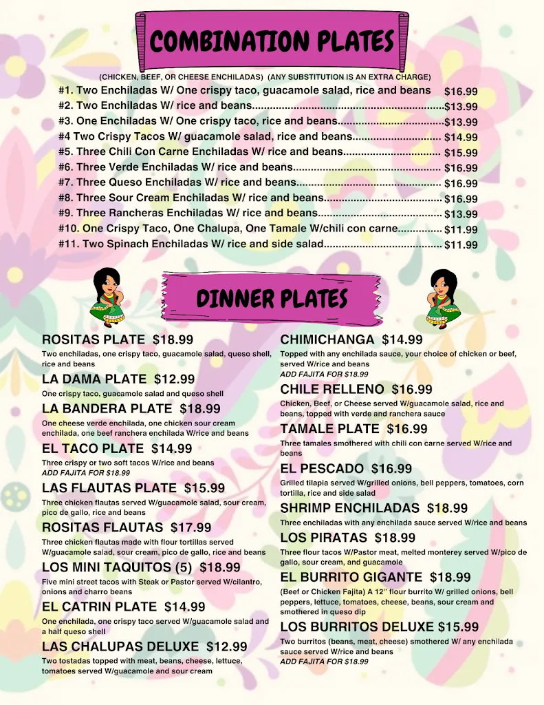 Menu_Rosita's Mexican Restaurant_Burnet, TX_image_old_2