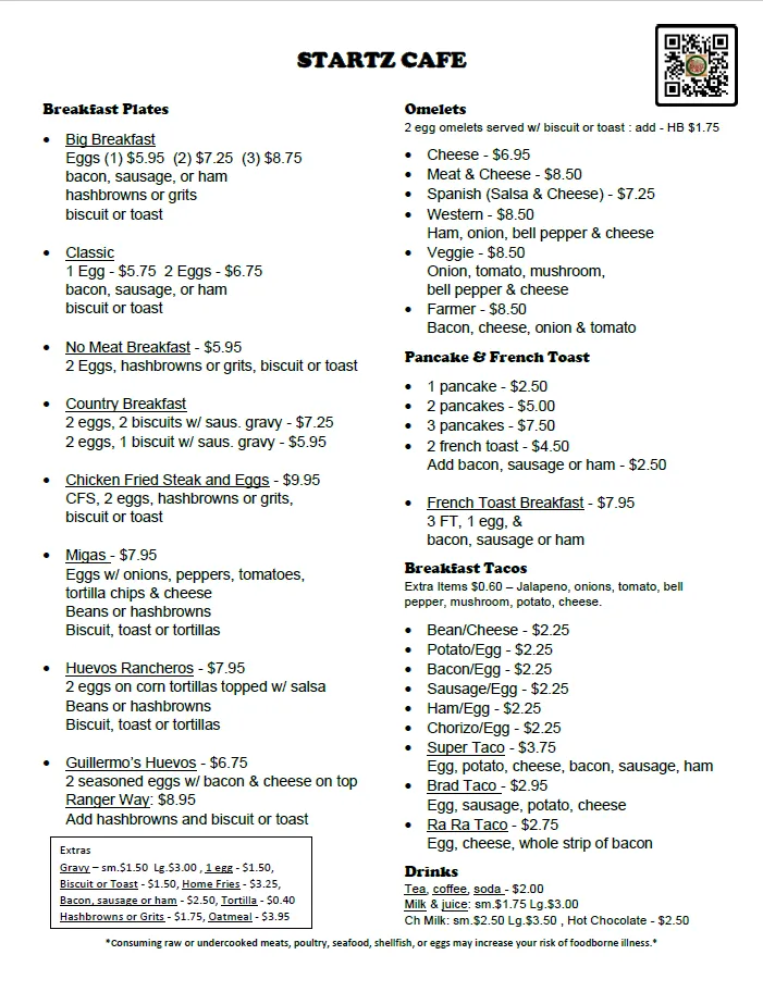 Menu_Startz Cafe_Canyon Lake, TX_image_old_1