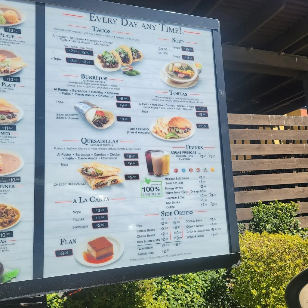 Menu_El Paisa_Carrollton, TX_image_old_1