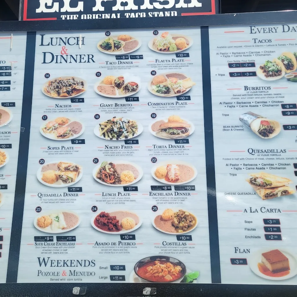 Menu_El Paisa_Carrollton, TX_image_old_2
