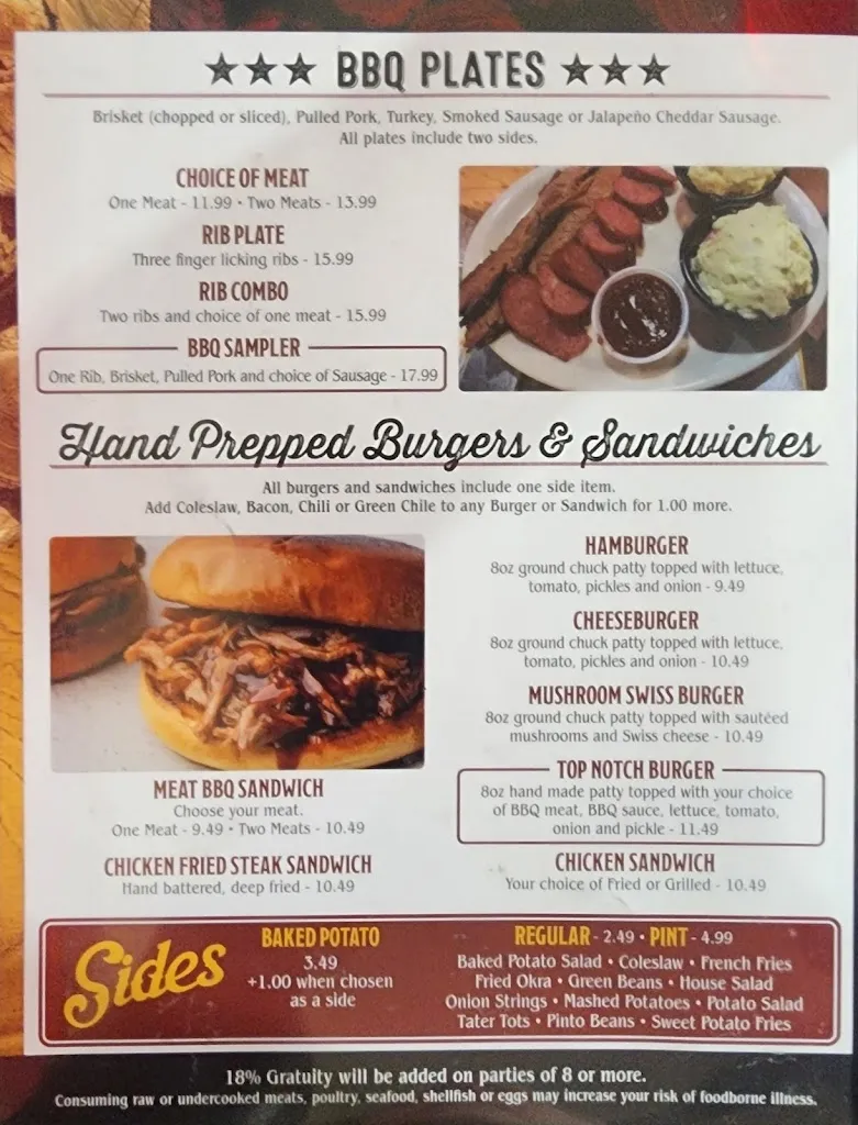 Menu_Top Notch Texas BBQ_Childress, TX_image_old_3