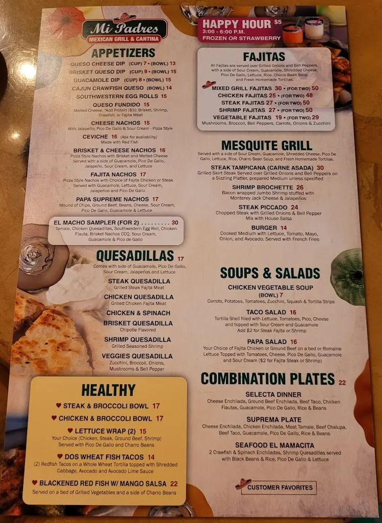 Menu_Mi Padres Mexican Grill & catering_Baton Rouge, LA_image_old_1