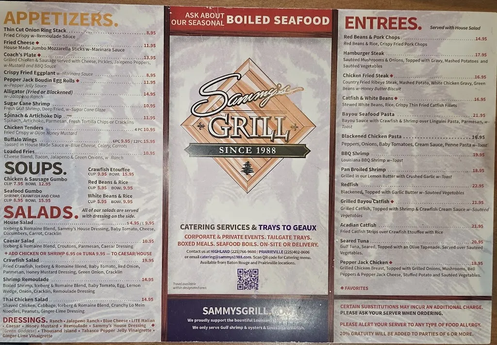 Menu_Sammy's Grill Highland_Baton Rouge, LA_image_old_1