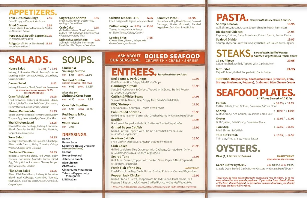 Menu_Sammy's Grill Highland_Baton Rouge, LA_image_old_3