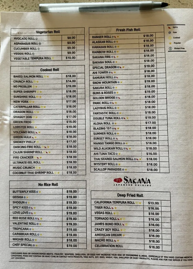 Menu_Sushi Sakana Coppell_Coppell, TX_image_old_1