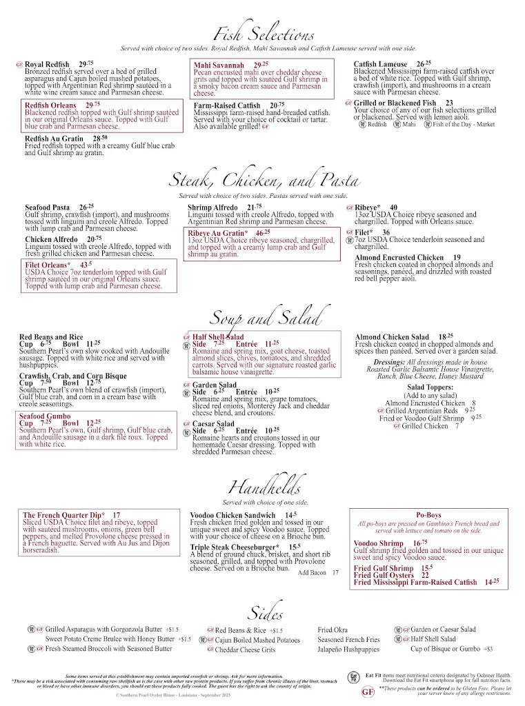Menu_Southern Pearl Oyster House_Baton Rouge, LA_image_old_2